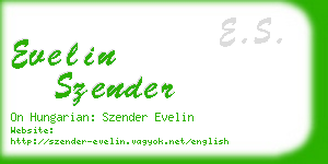 evelin szender business card